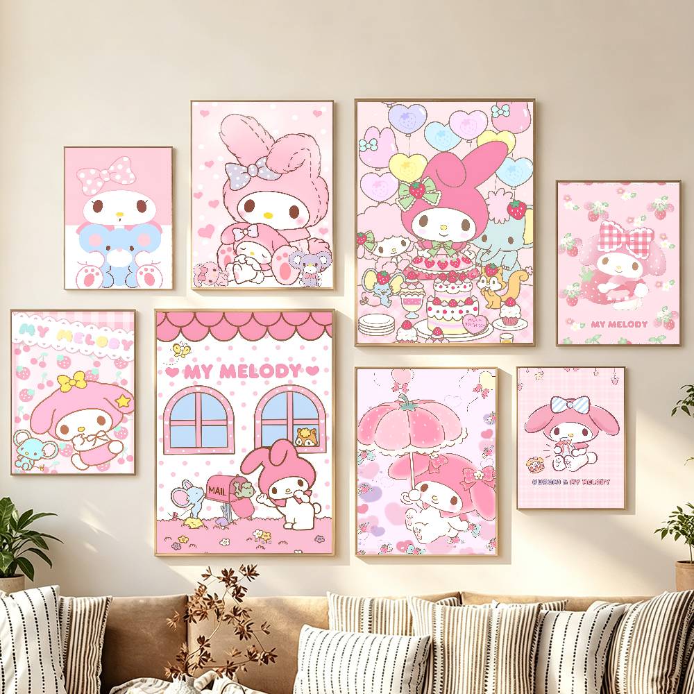 Geometric Wall Art - 1PC Cute Cartoon My M-Melody Poster