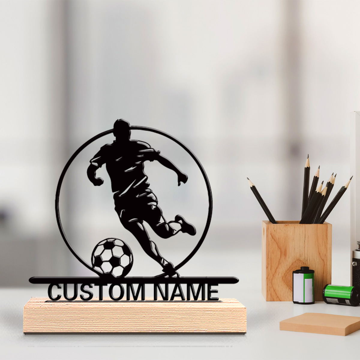Home Decor Theme - Custom Soccer Player Metal Statue with