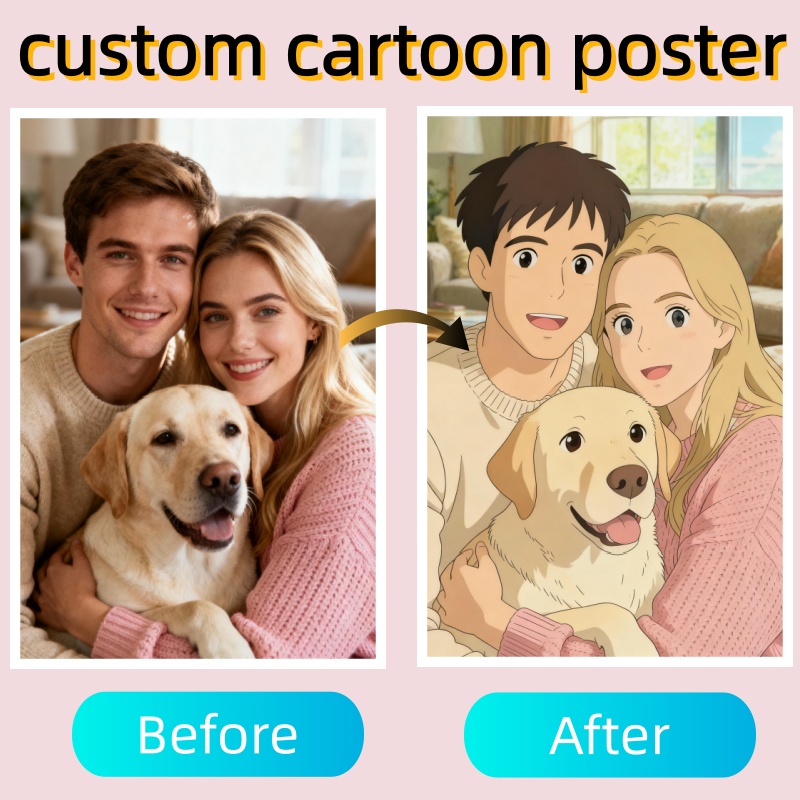 Home Decor Japanese - Custom Japanese Anime-Style Character Portrait Posters