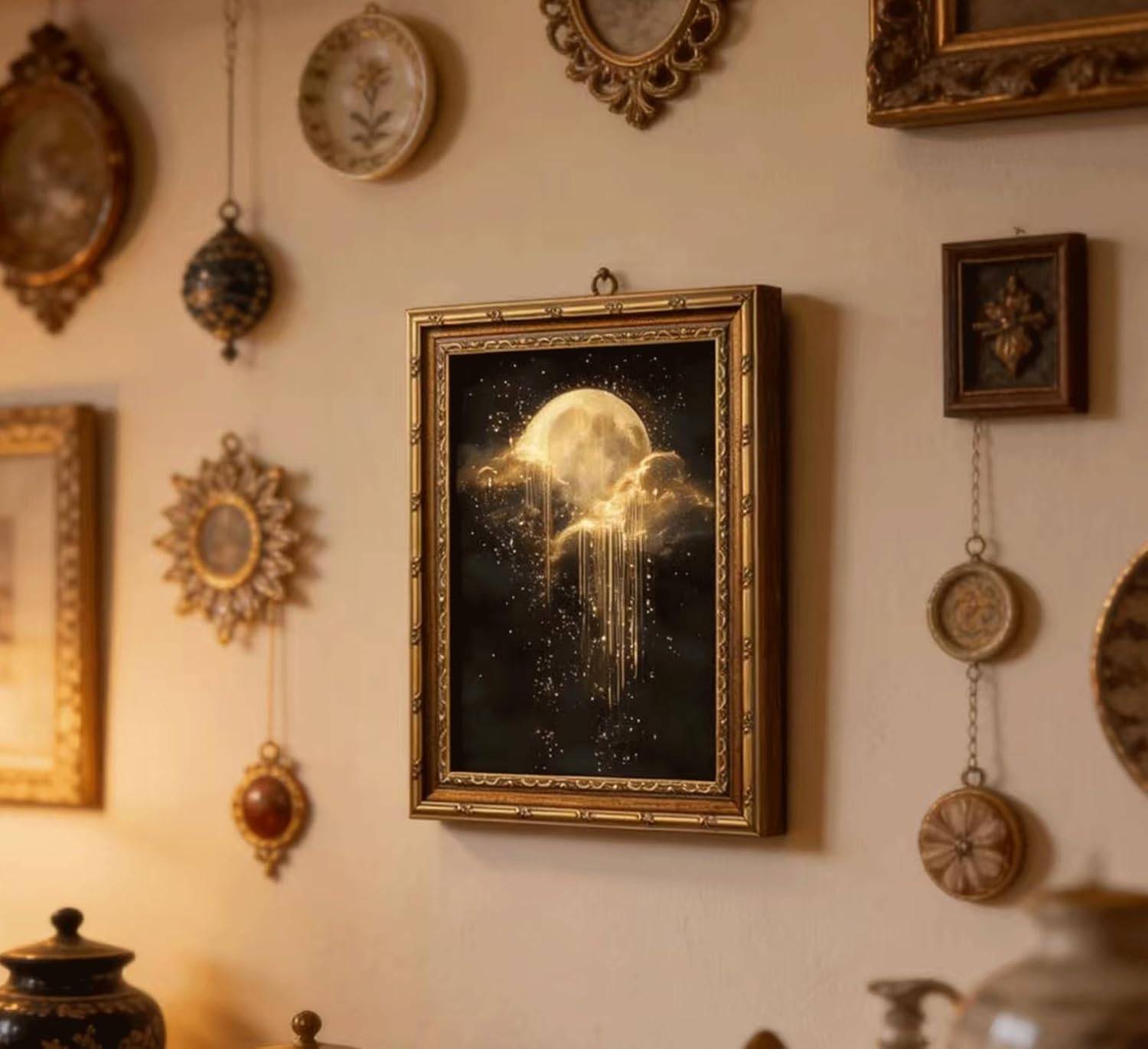 Antique Framed Celestial Canva - đánh giá và giá Geometric Wall Art