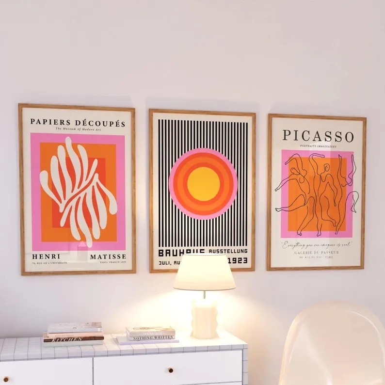 3pcsModern Orange  Bauhaus And - đánh giá và giá Home Decor Theme