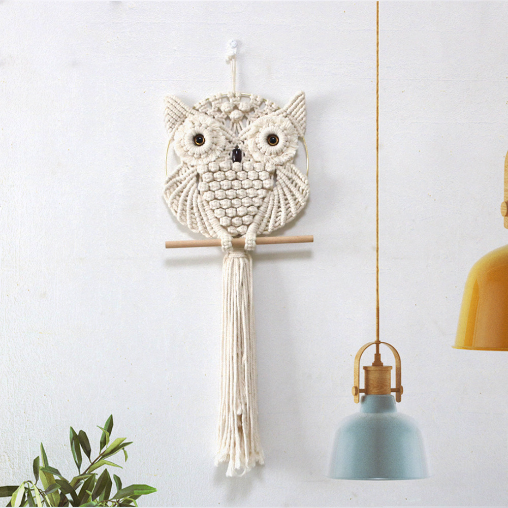 Owl Pendant Lace Wall Hanging  - đánh giá và giá Woven Wall Basket