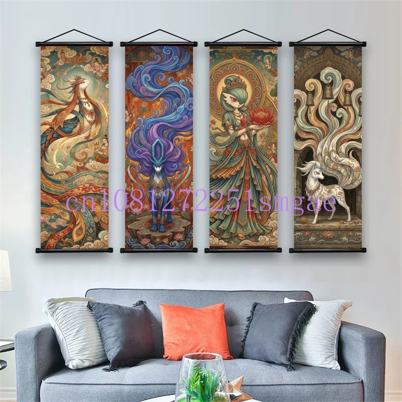 Pokemon Anime Poster Scroll Pa - đánh giá và giá Canvas Painting