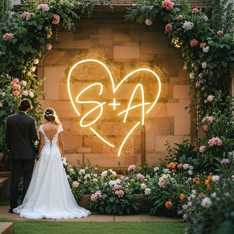 Custom Initials Heart LED Neon - đánh giá và giá Home Decor For Birthday
