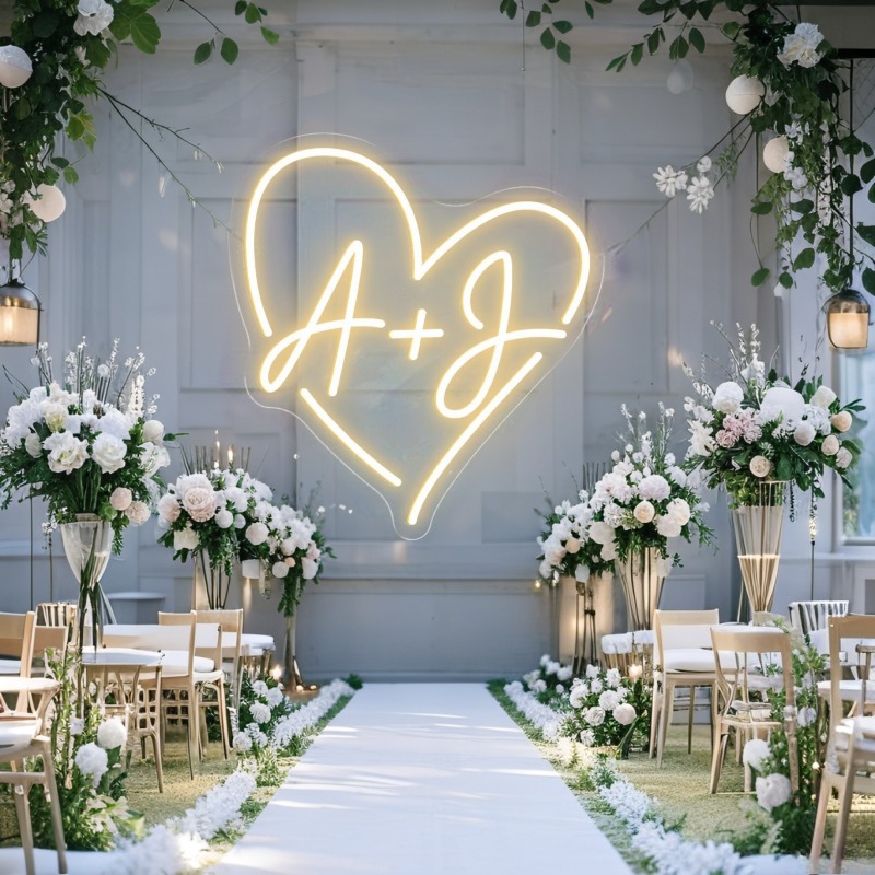 Custom Initials Heart LED Neon - đánh giá và giá Home Decor For Birthday