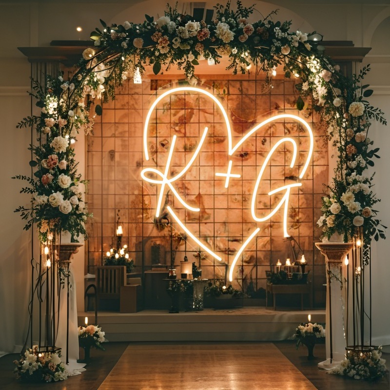 Custom Initials Heart LED Neon - đánh giá và giá Home Decor For Birthday