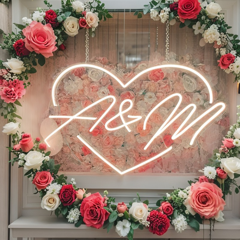 Custom Initials Heart LED Neon - đánh giá và giá Home Decor For Birthday