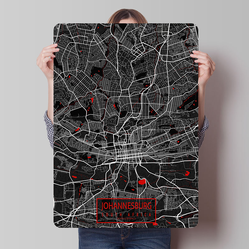Johannesburg City Map South Af - đánh giá và giá Home Decor Johannesburg