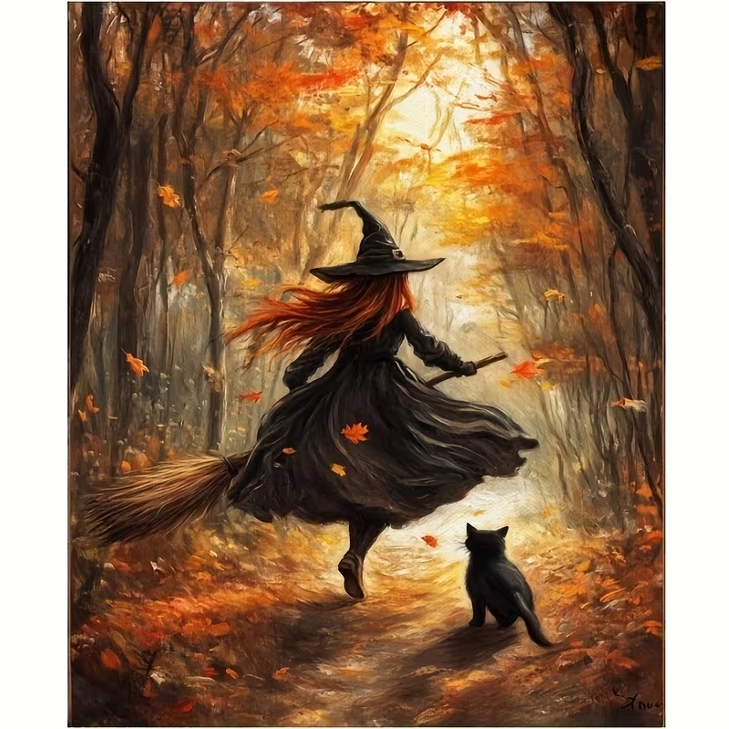 Retro Alloween Autumn Witch On - đánh giá và giá Home Decor Theme