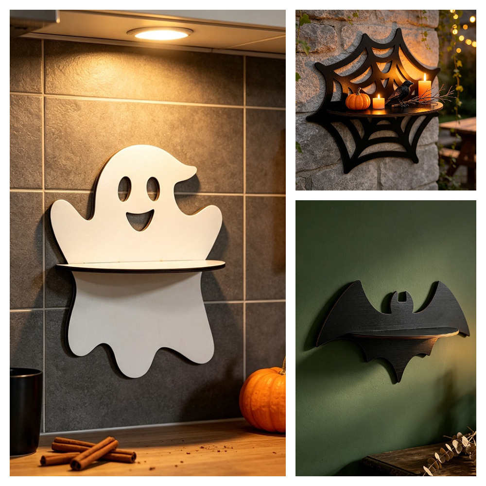 Halloween Wall Shelf Wooden Gh - đánh giá và giá Floating Shelves
