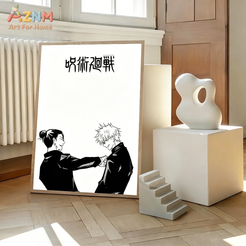 AZNM Jujutsu Kaisen Black Whit - đánh giá và giá Geometric Wall Art