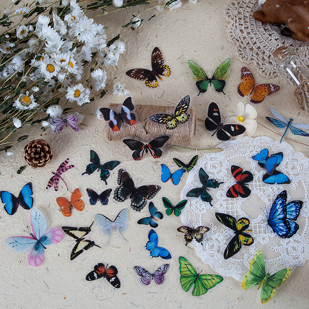 40Pcs/Bag Butterfly Stickers P - đánh giá và giá Home Decor Scrap