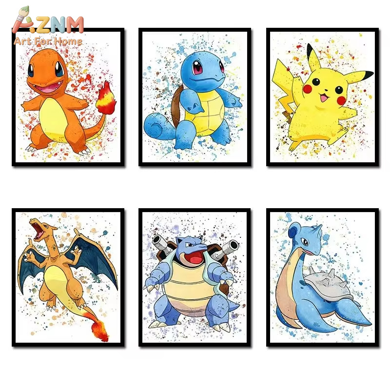 1PC ，Anime Pokemon Canvas Pain - đánh giá và giá Geometric Wall Art